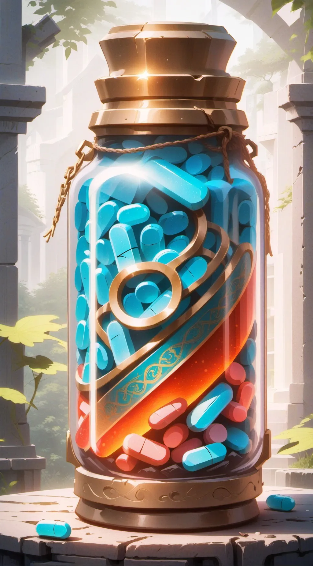 ai character: Magic pills background