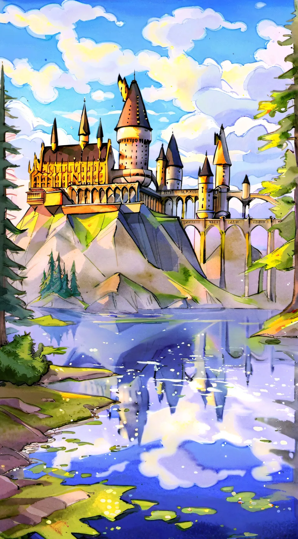 ai character: Hogwarts  background