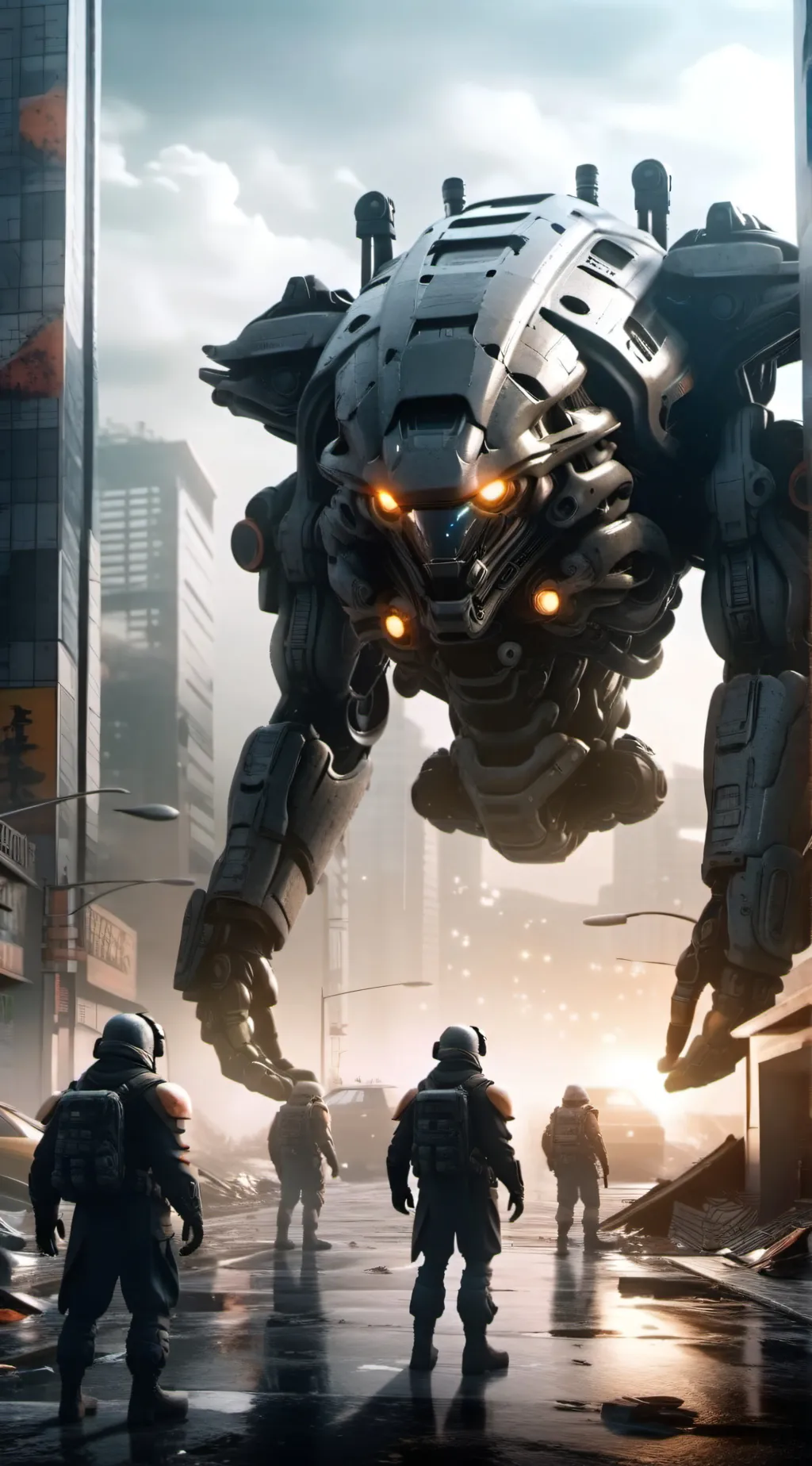 ai character: Alien invision war background