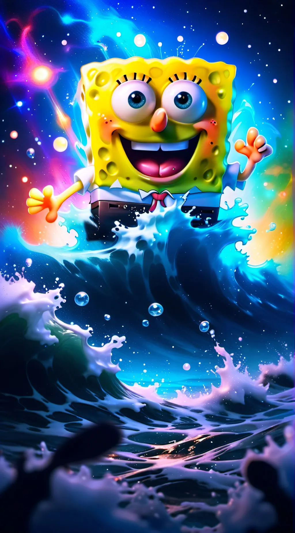ai character: spongebob squrepan background