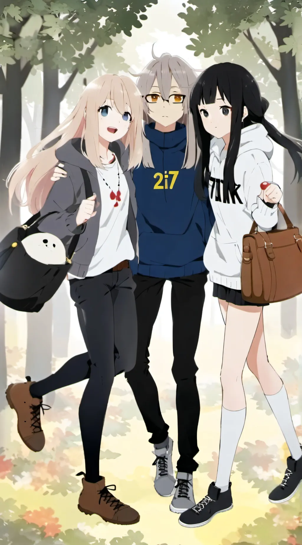 ai character: 3 sisters 1 boy background