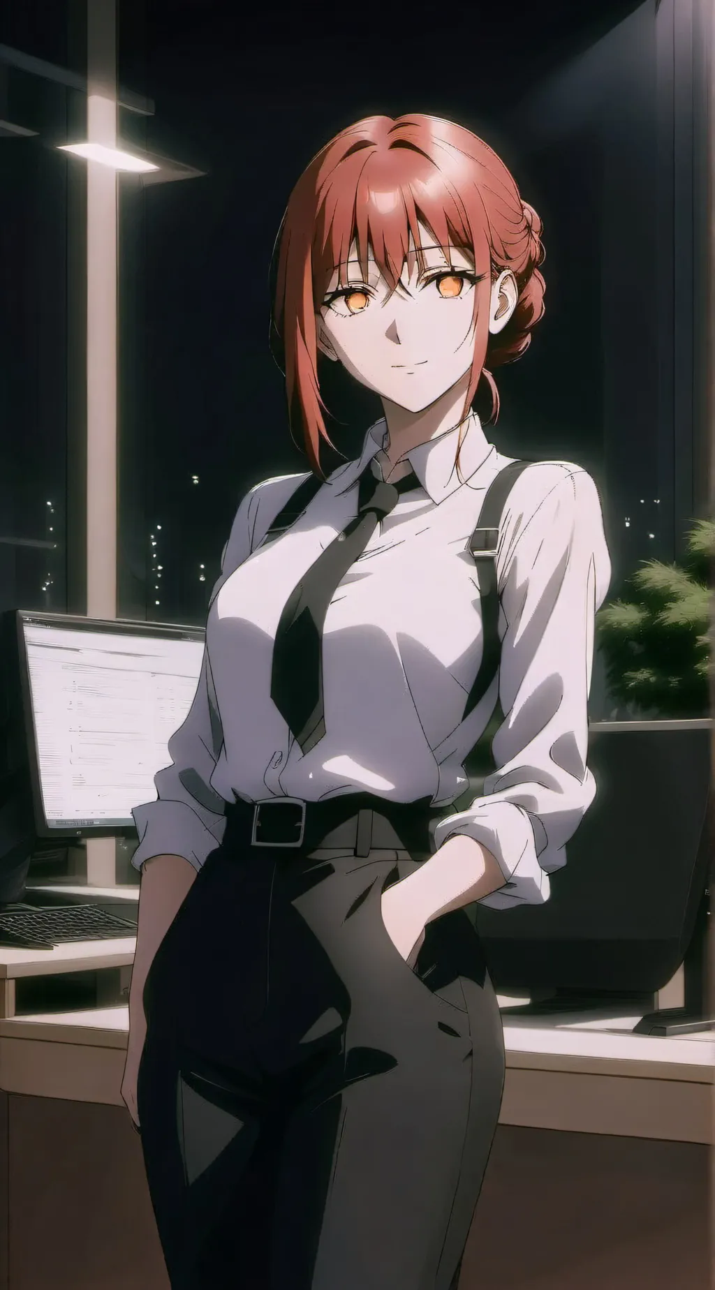 ai character: Makima  background
