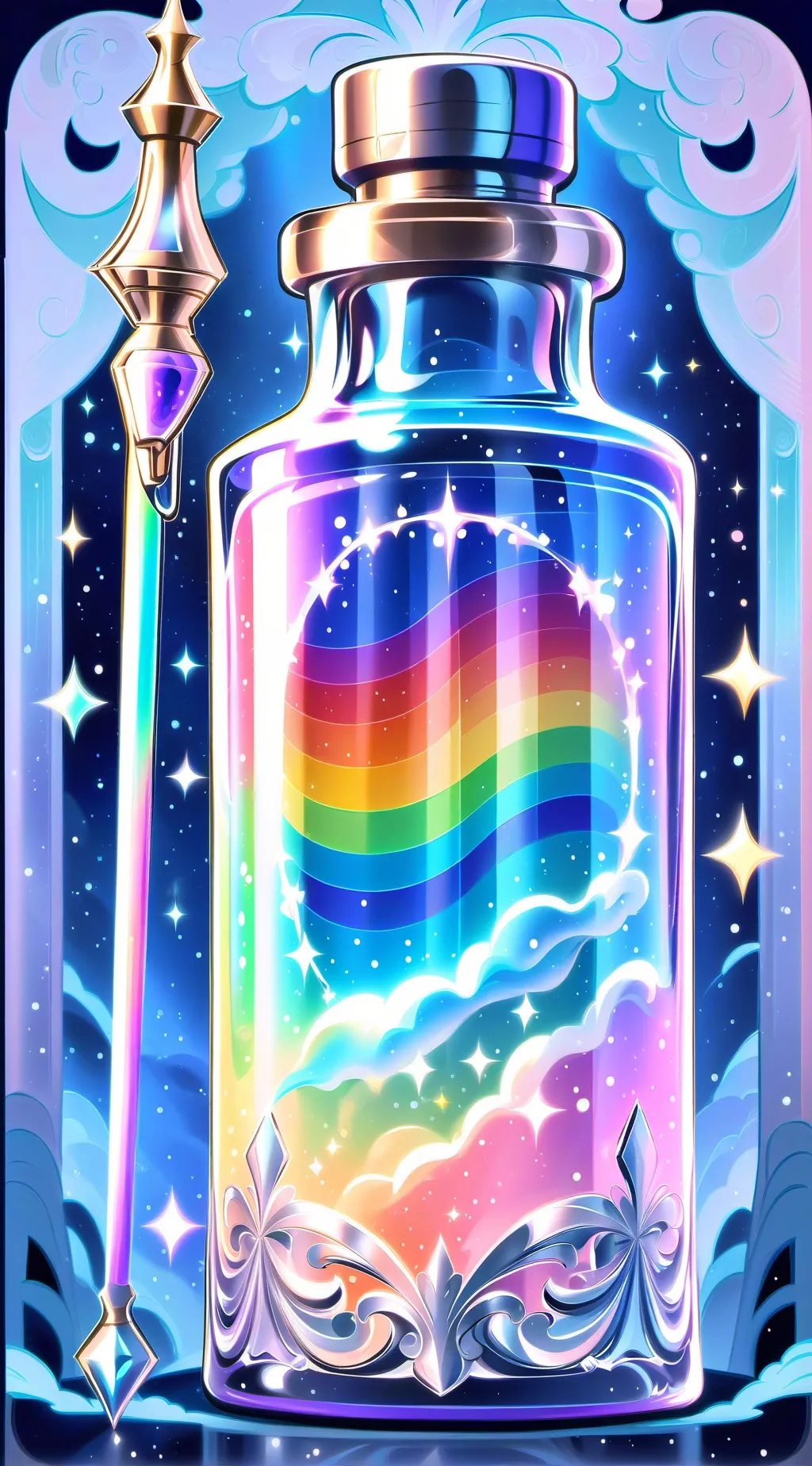 ai character: mysterious potion background