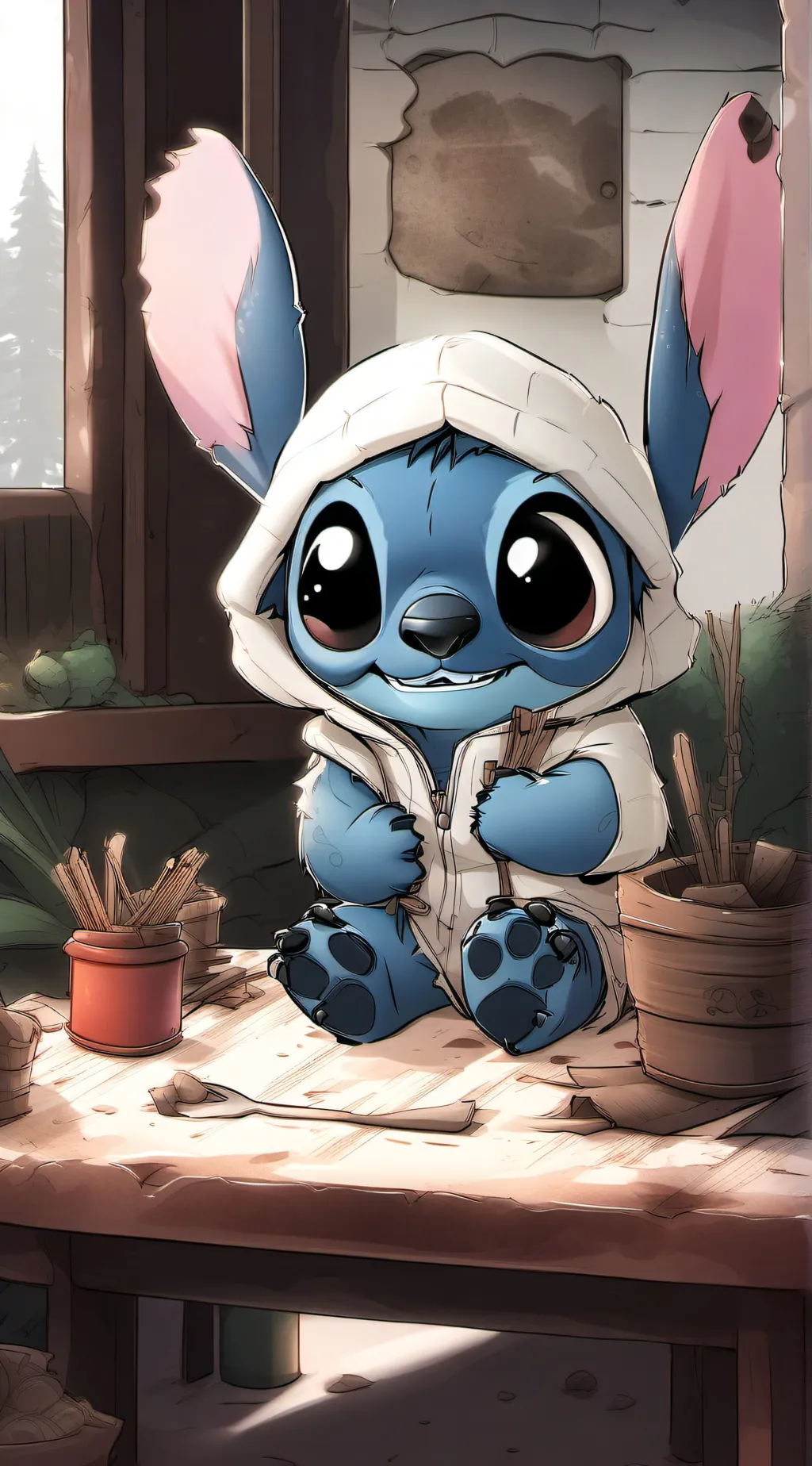 ai character: Stitch background
