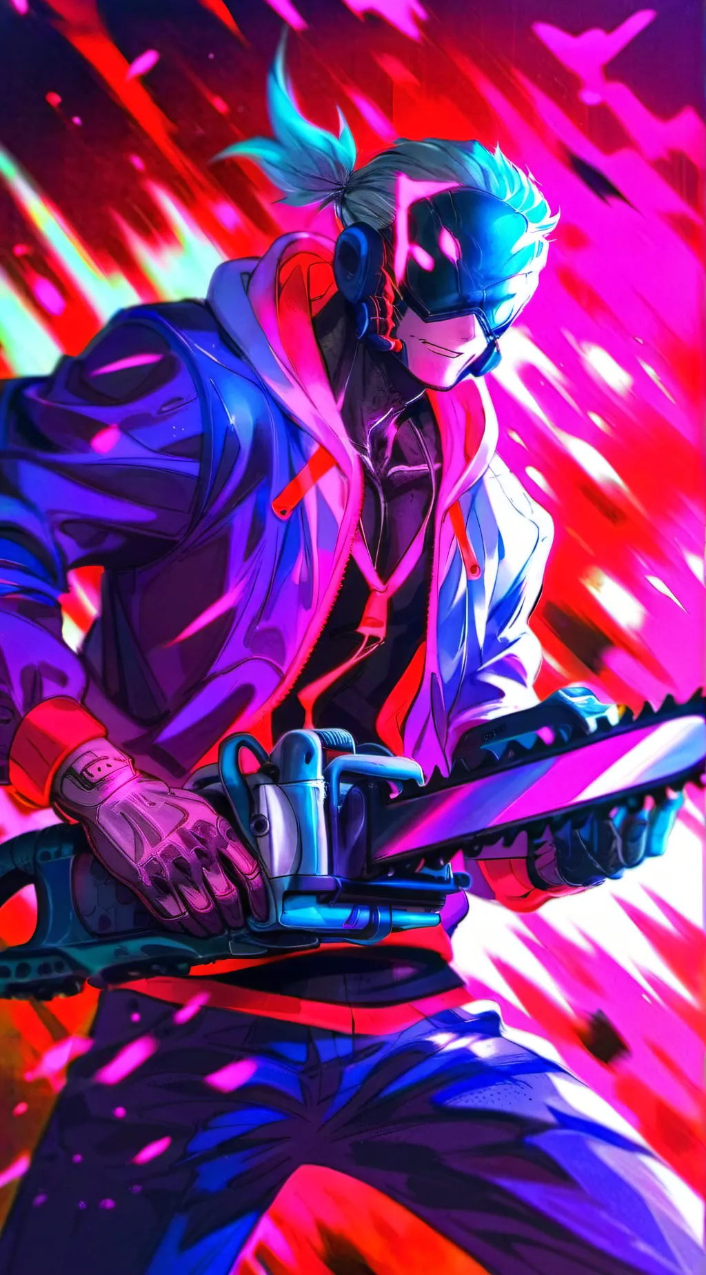 ai character: chains man 2099 background