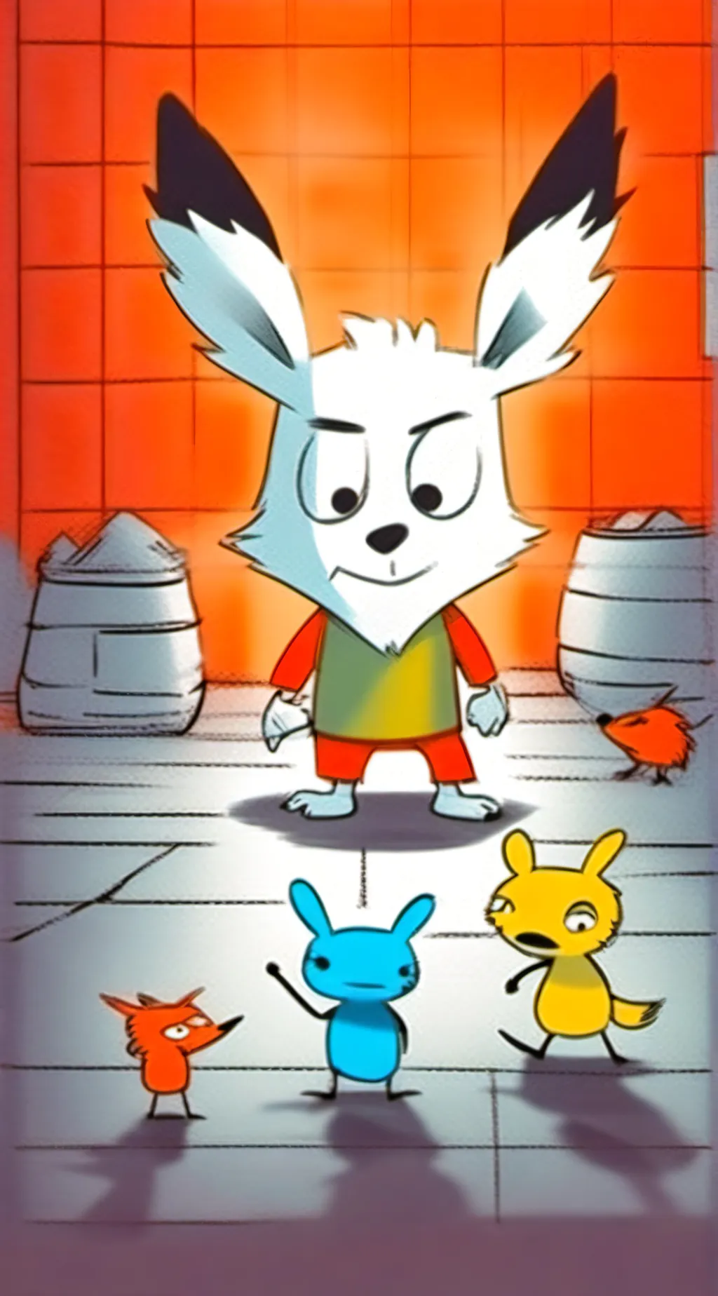 ai character: frowny fox background