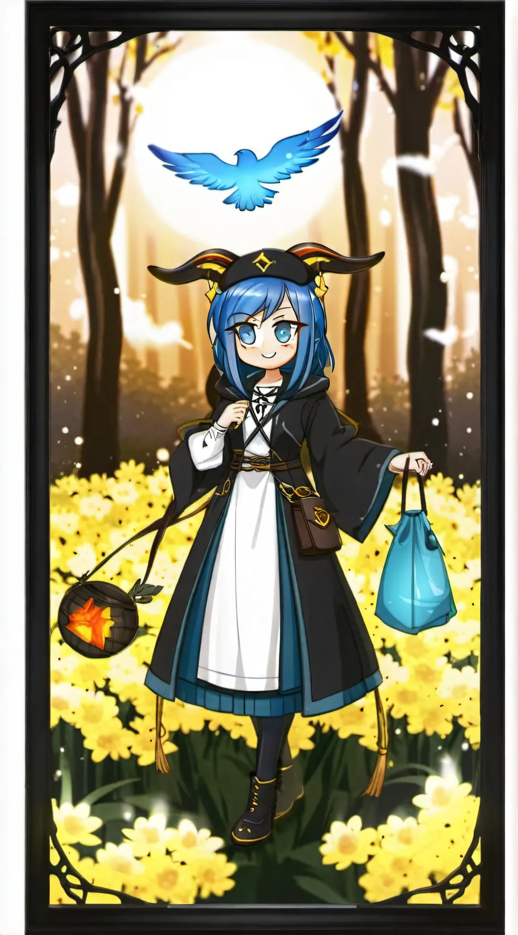 ai character: Krew🩷💙🩵💛💚 background