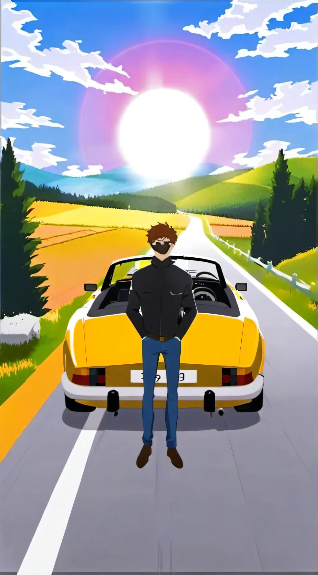ai character: The long strech background