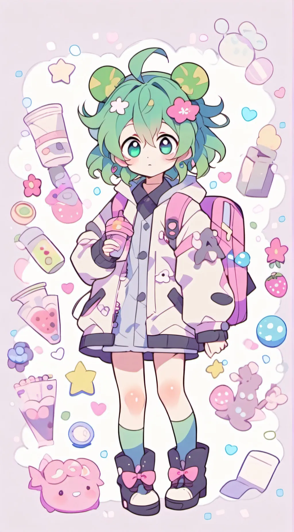 ai character: Deku girl  background