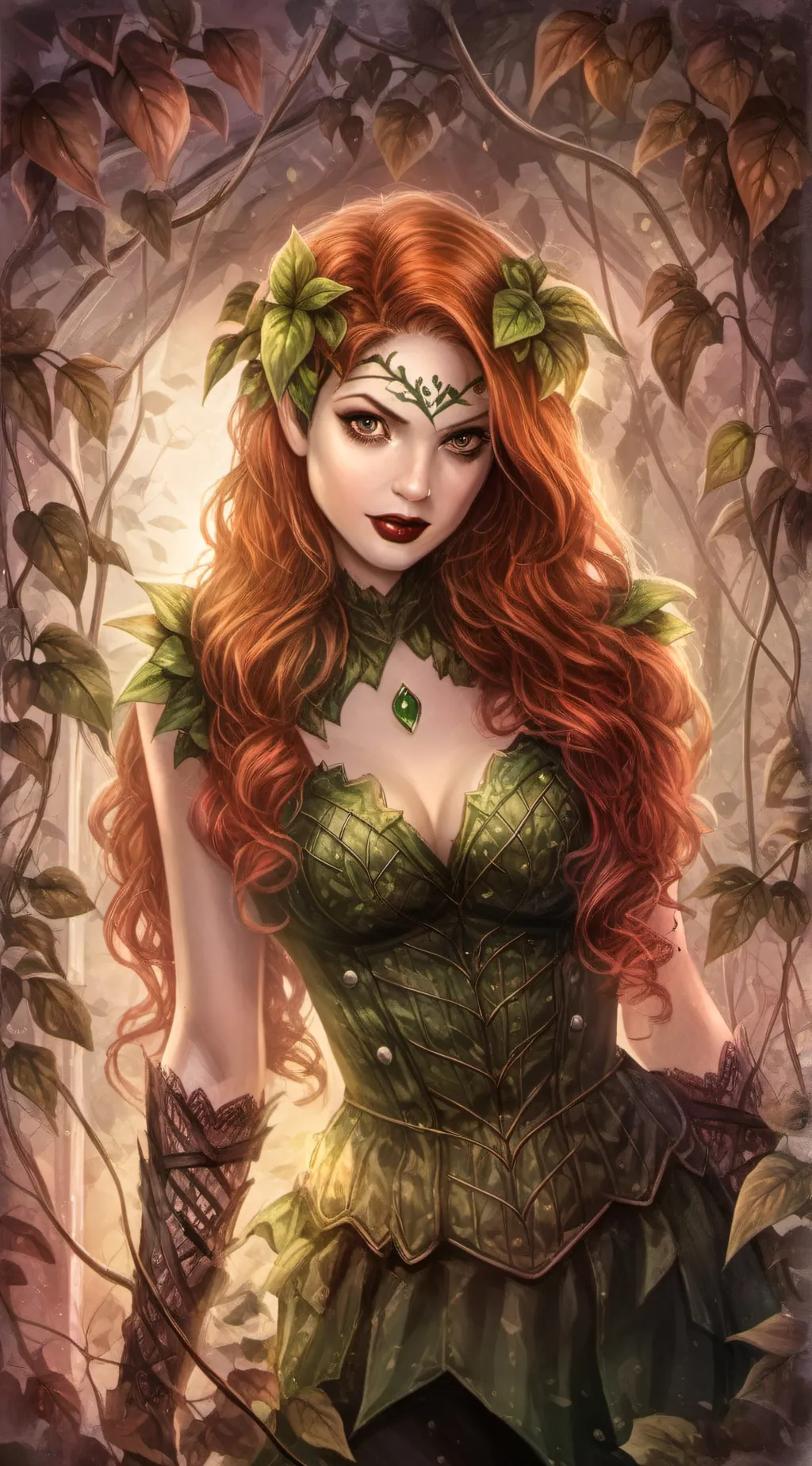 ai character: poison ivy.  background