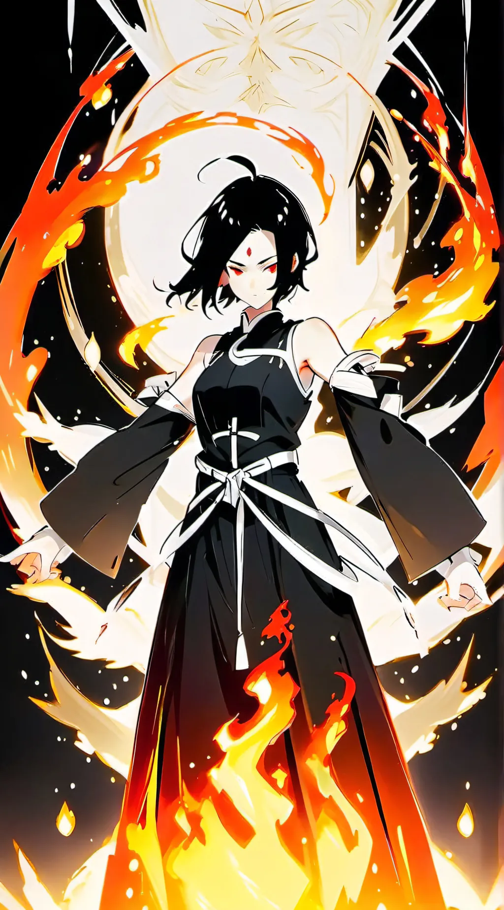 ai character: FLAME background