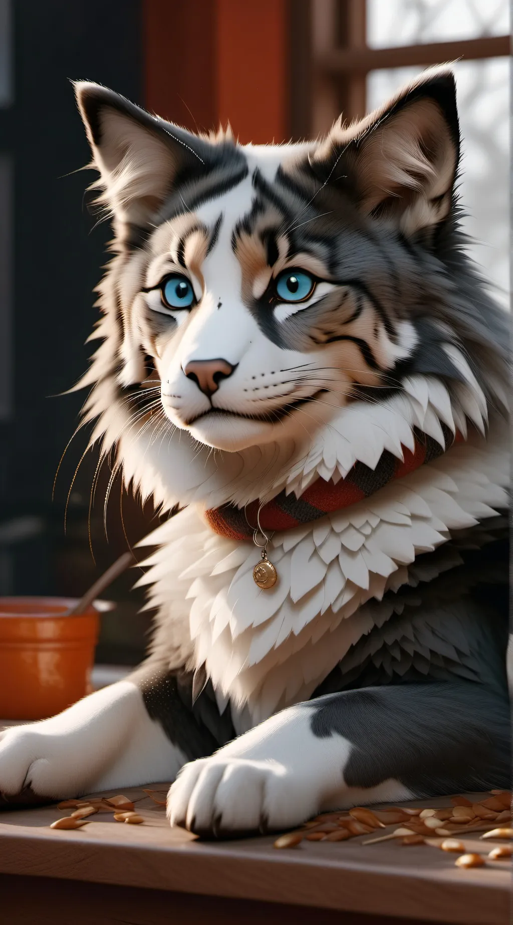 ai character: Simba  background