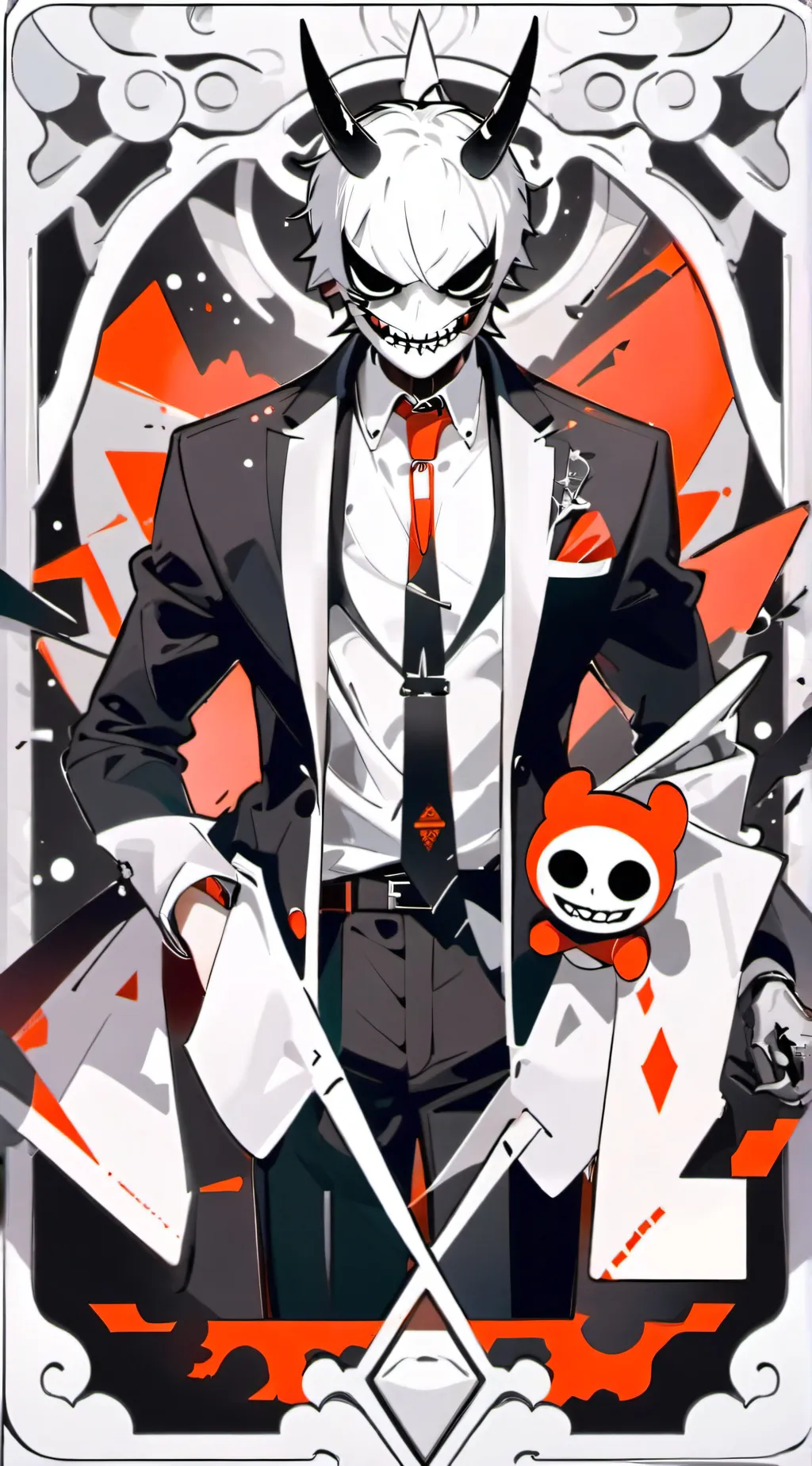ai character: Grey background