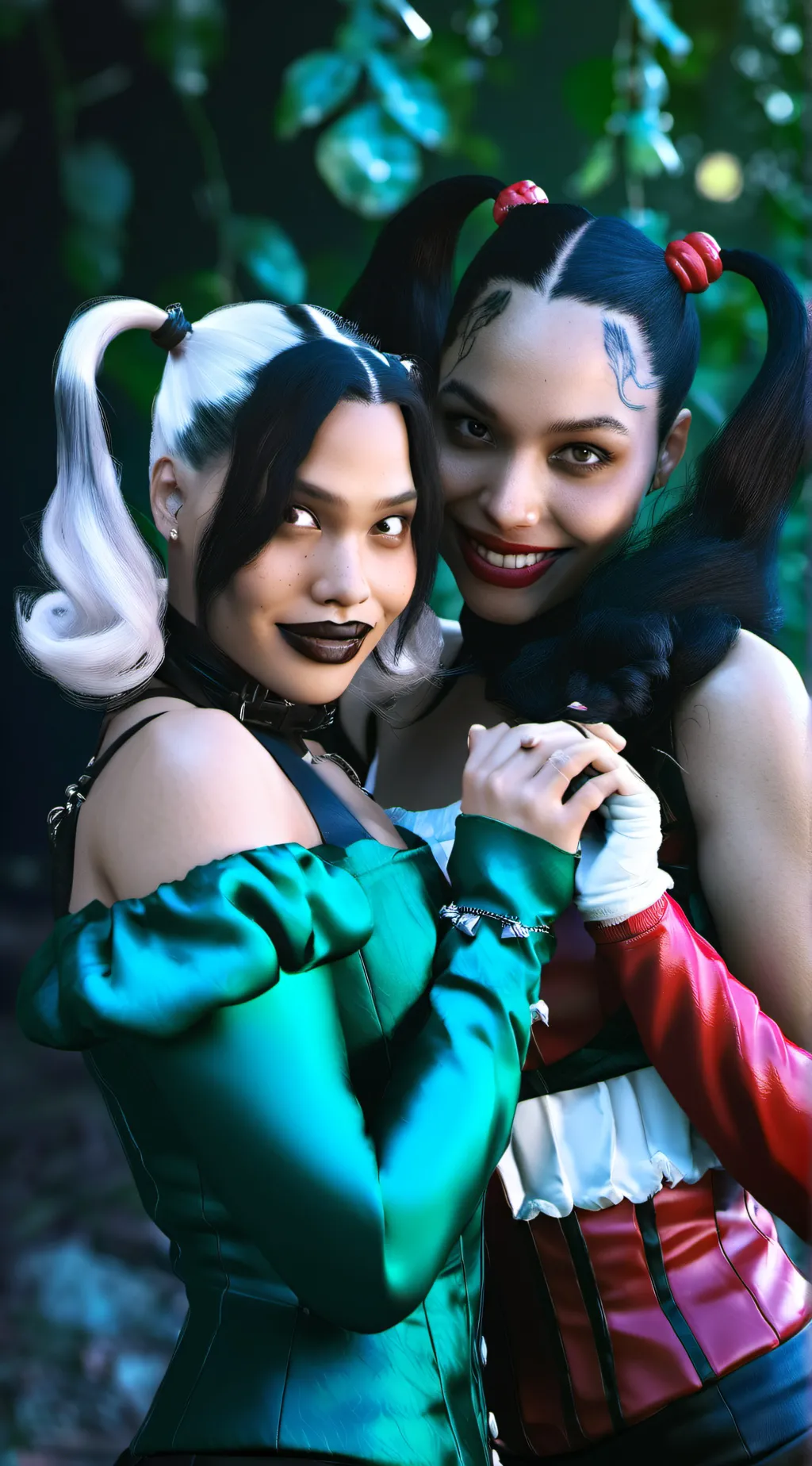 ai character: Harley and ivy  background
