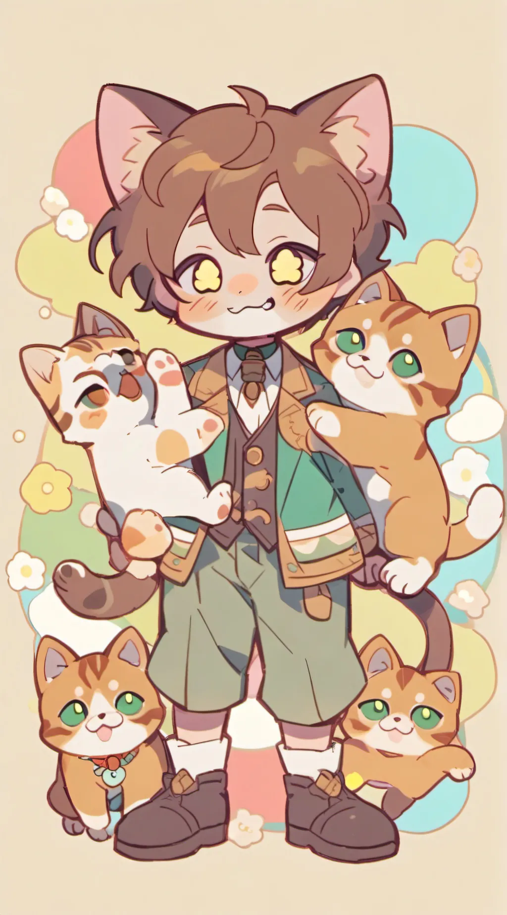 ai character: Smiling critter  background
