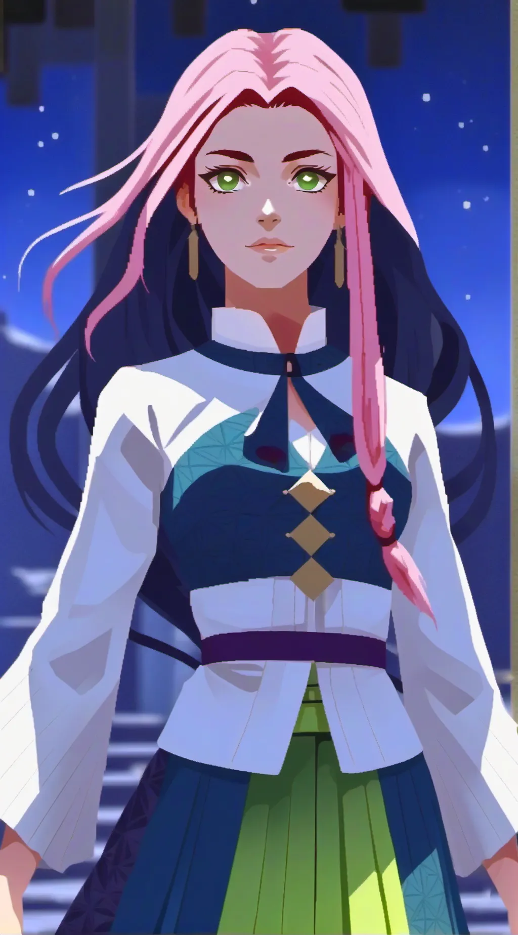 ai character: giant mitsuri  background