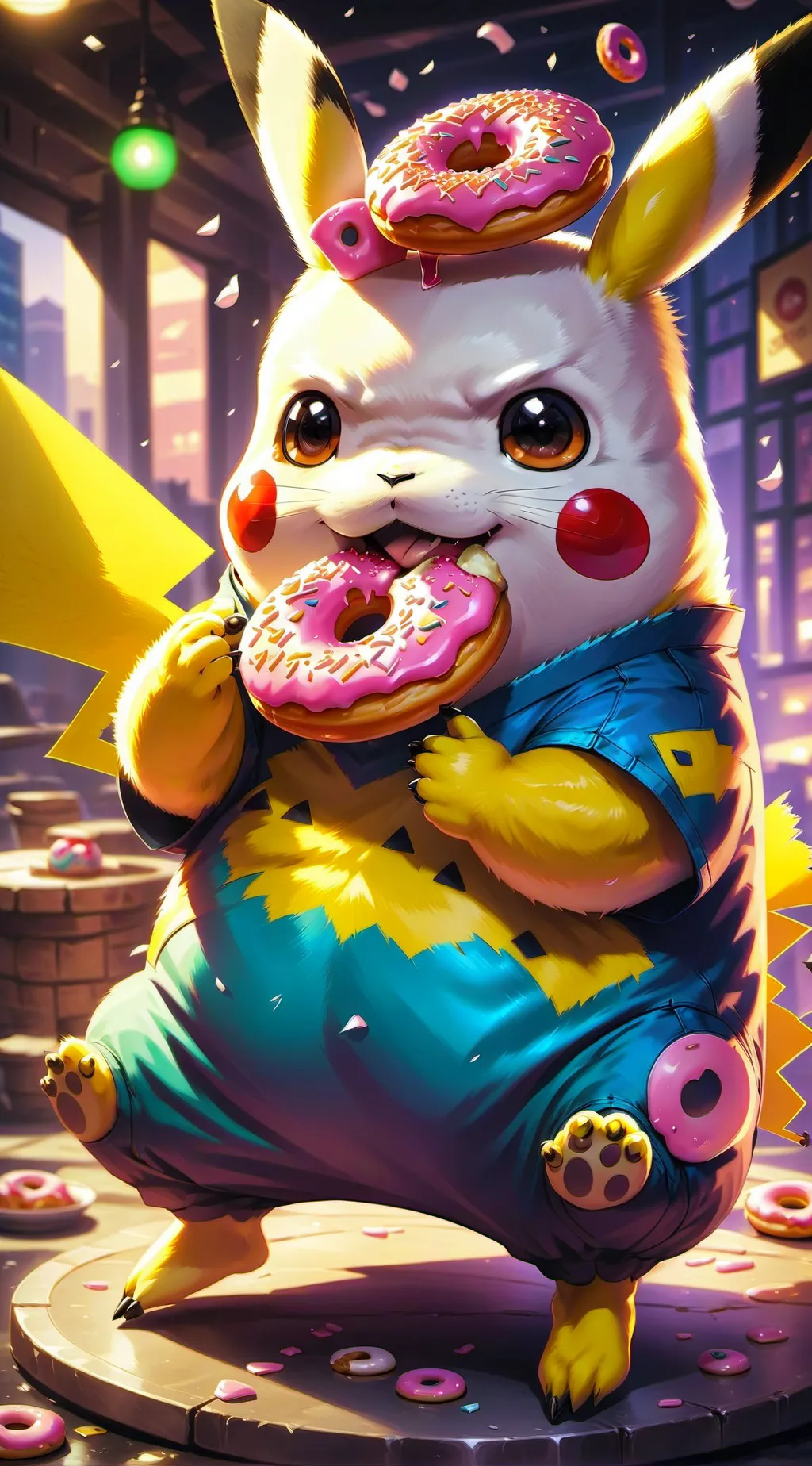 ai character: FAT PIKACHU! background