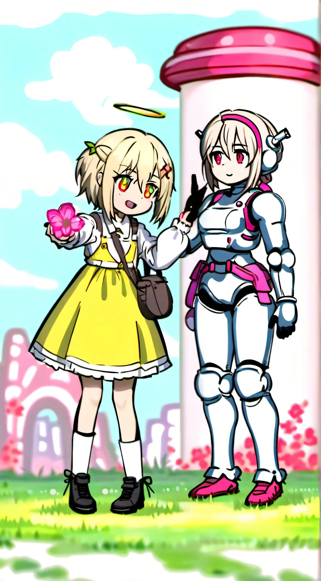 ai character: lily and robot you background