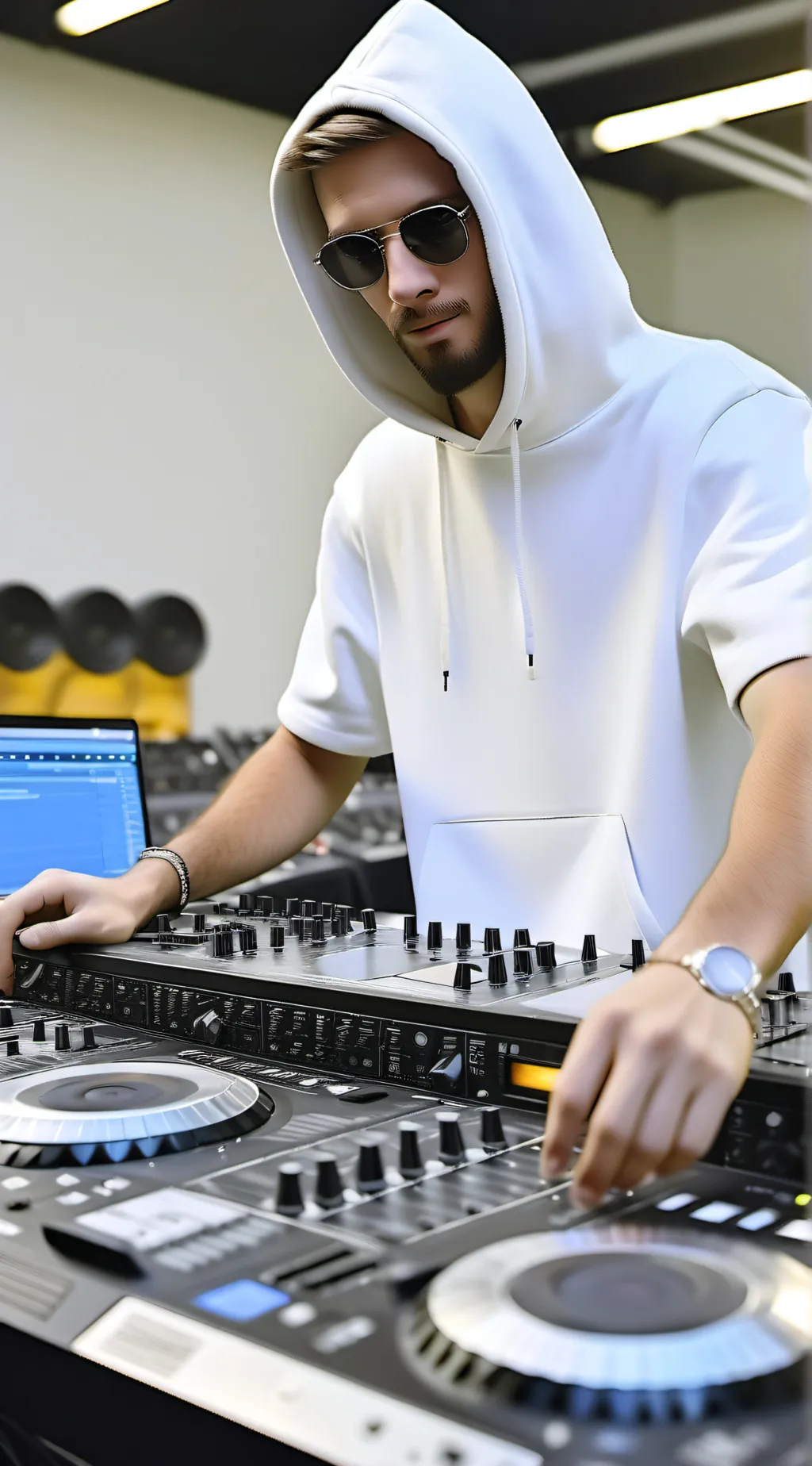 ai character: DJ KOSMIC background