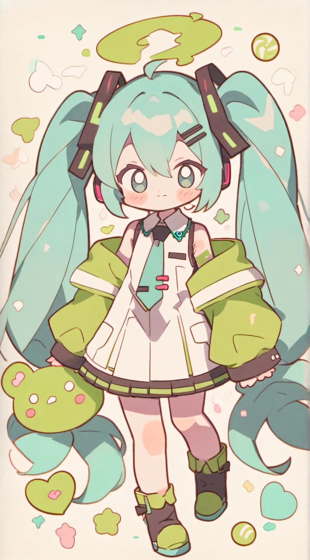 ai character: Hatsune Miku  background
