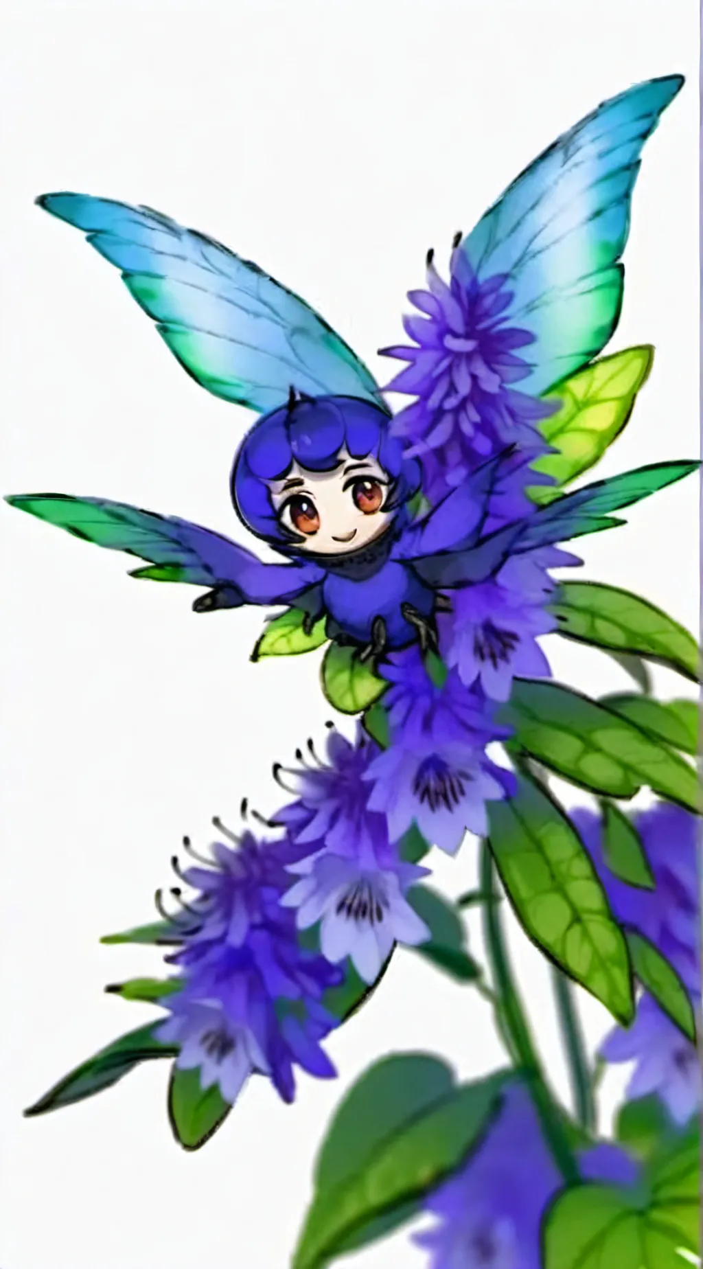ai character: cute bitter giggle background