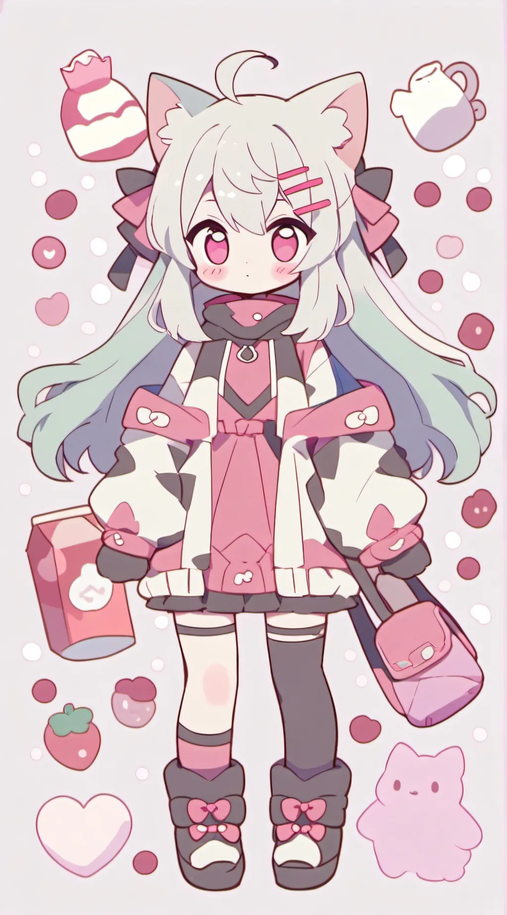 ai character: Lily cat girl background