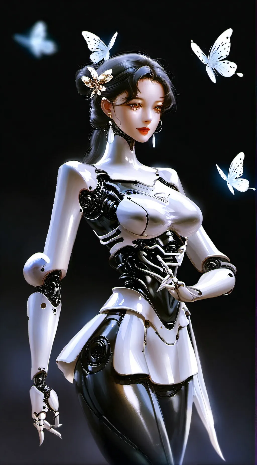 ai character: Butterfly Girl background