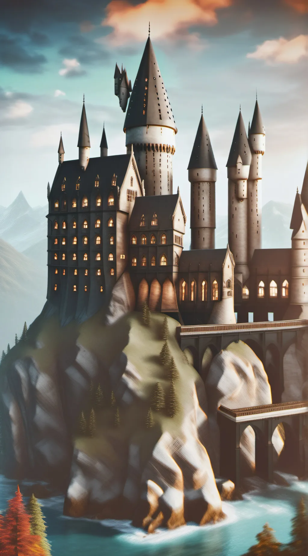 ai character: Hogwarts rode trip background