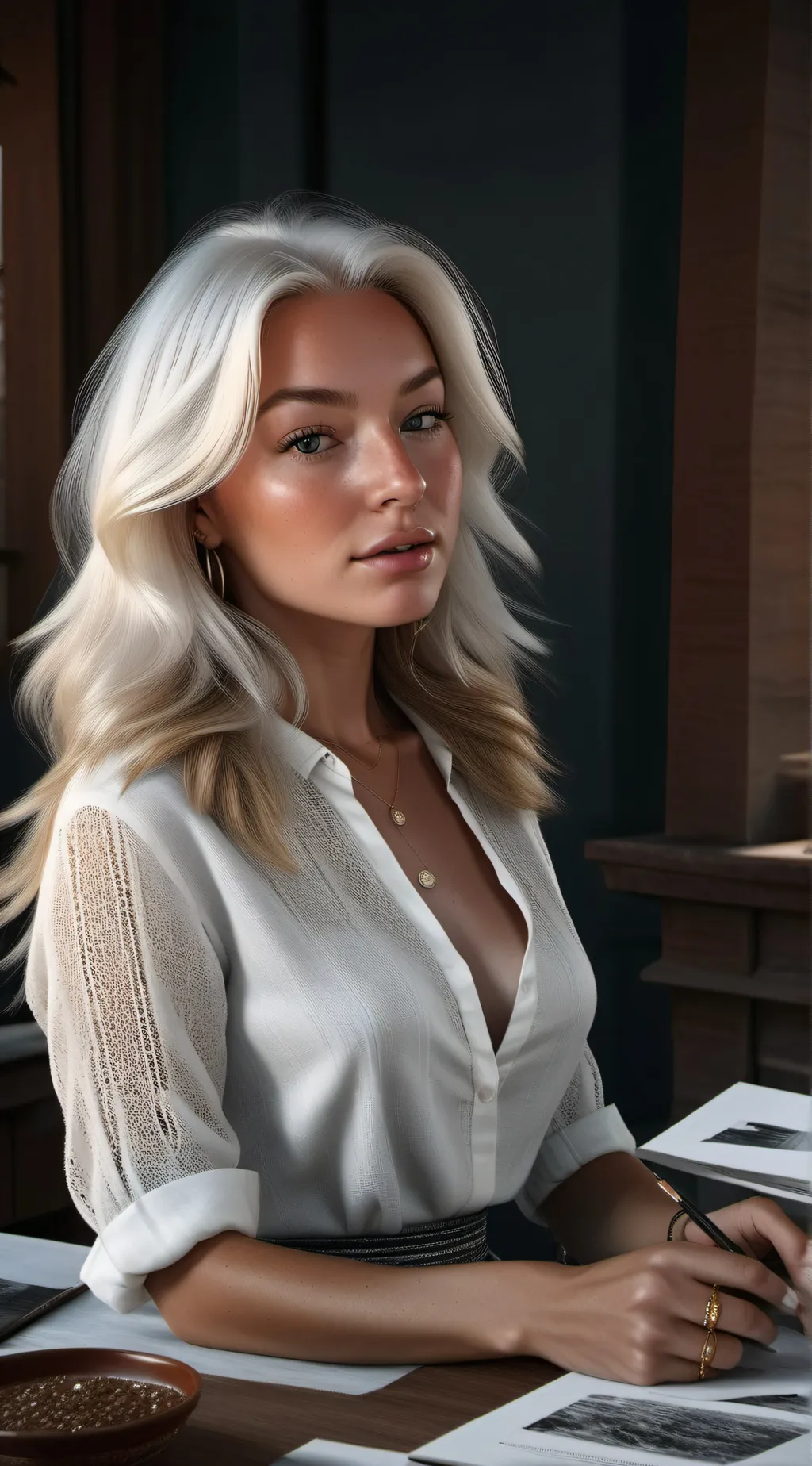 ai character: Katie sigmond  background