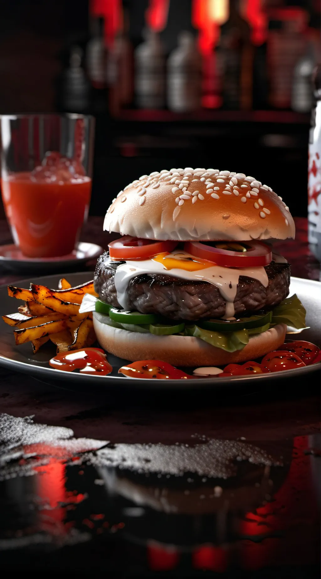 ai character: burger background