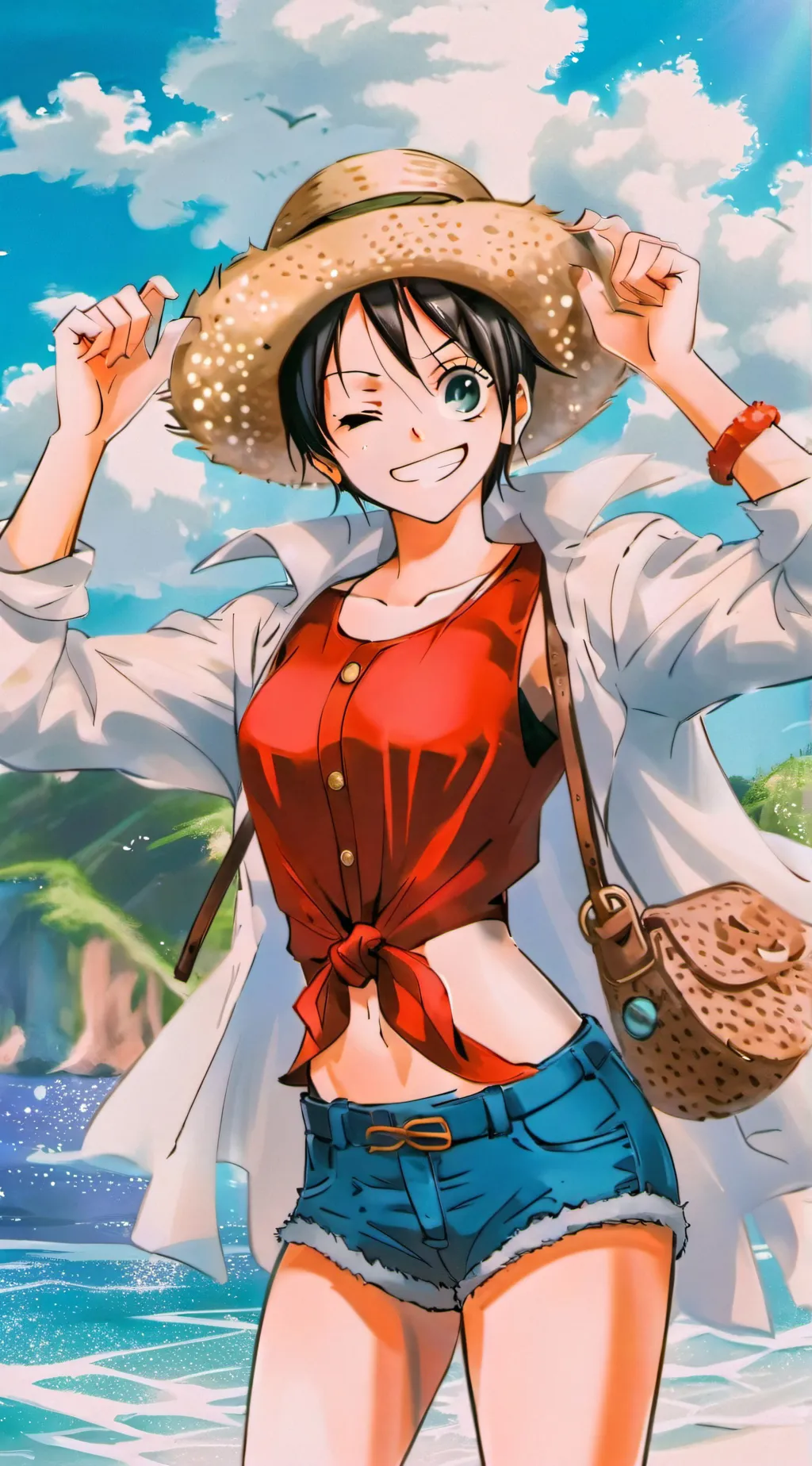ai character: One piece  background