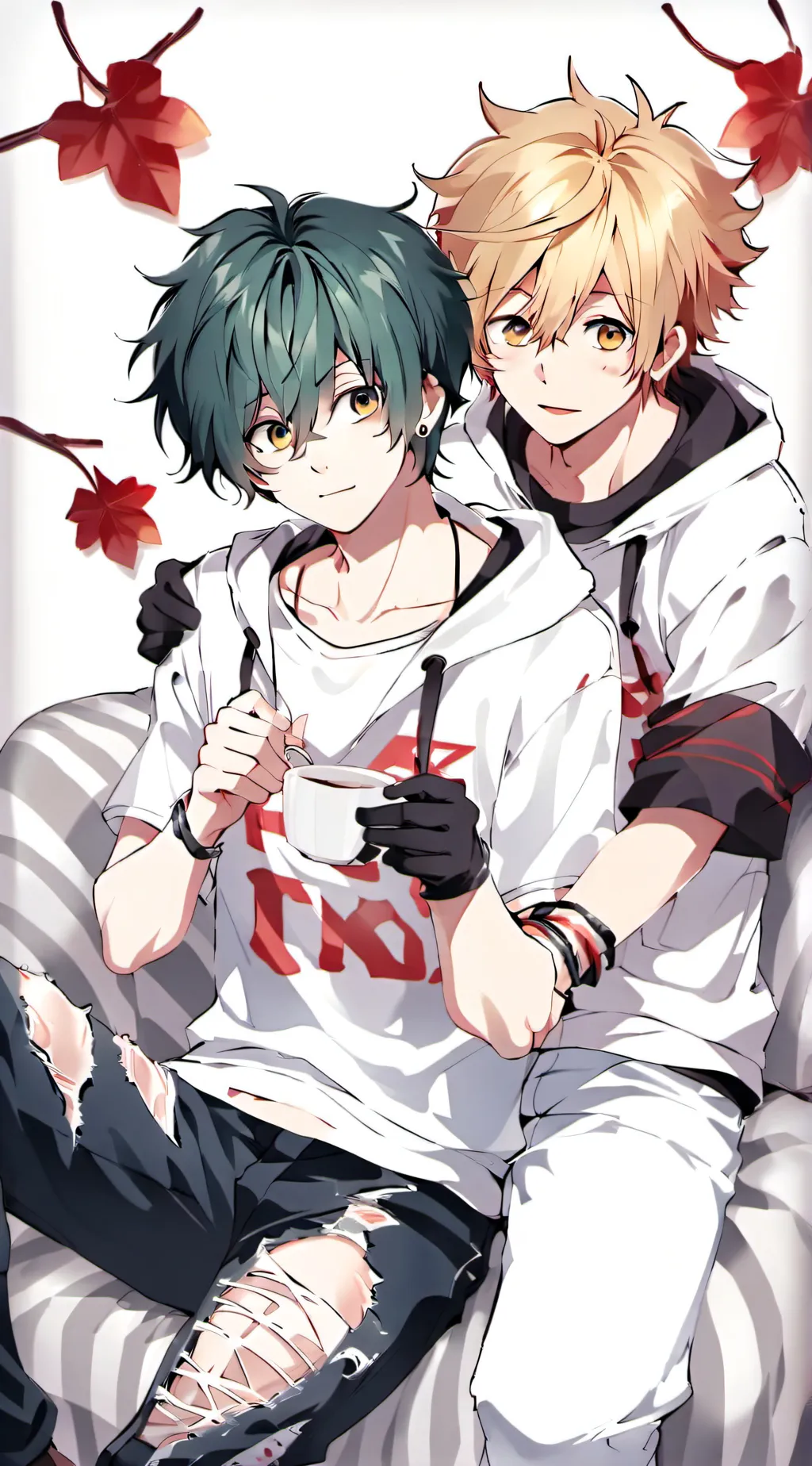 ai character: Bakugo and deku ￼ background