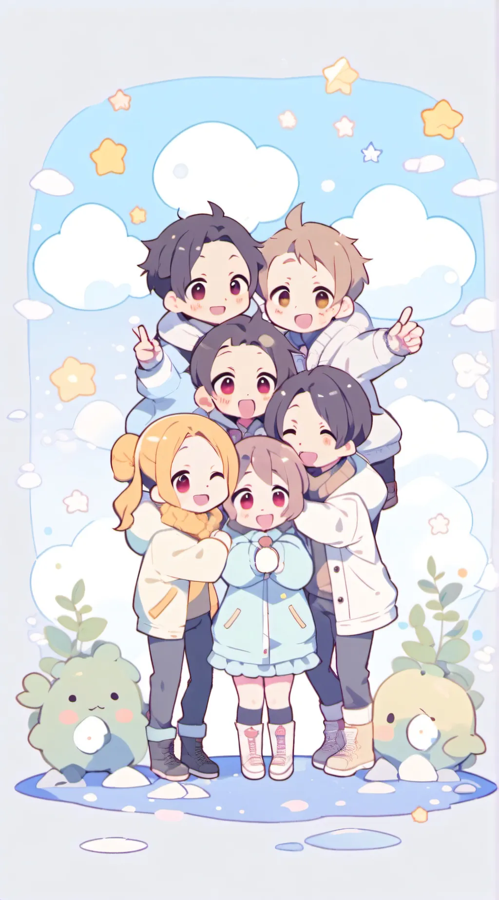 ai character: Friend group  background