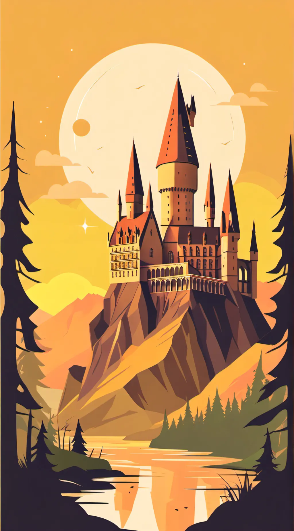ai character: Hogwarts.. background