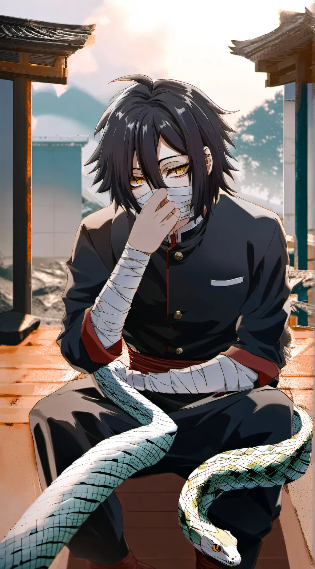 ai character: Obanai iguro background