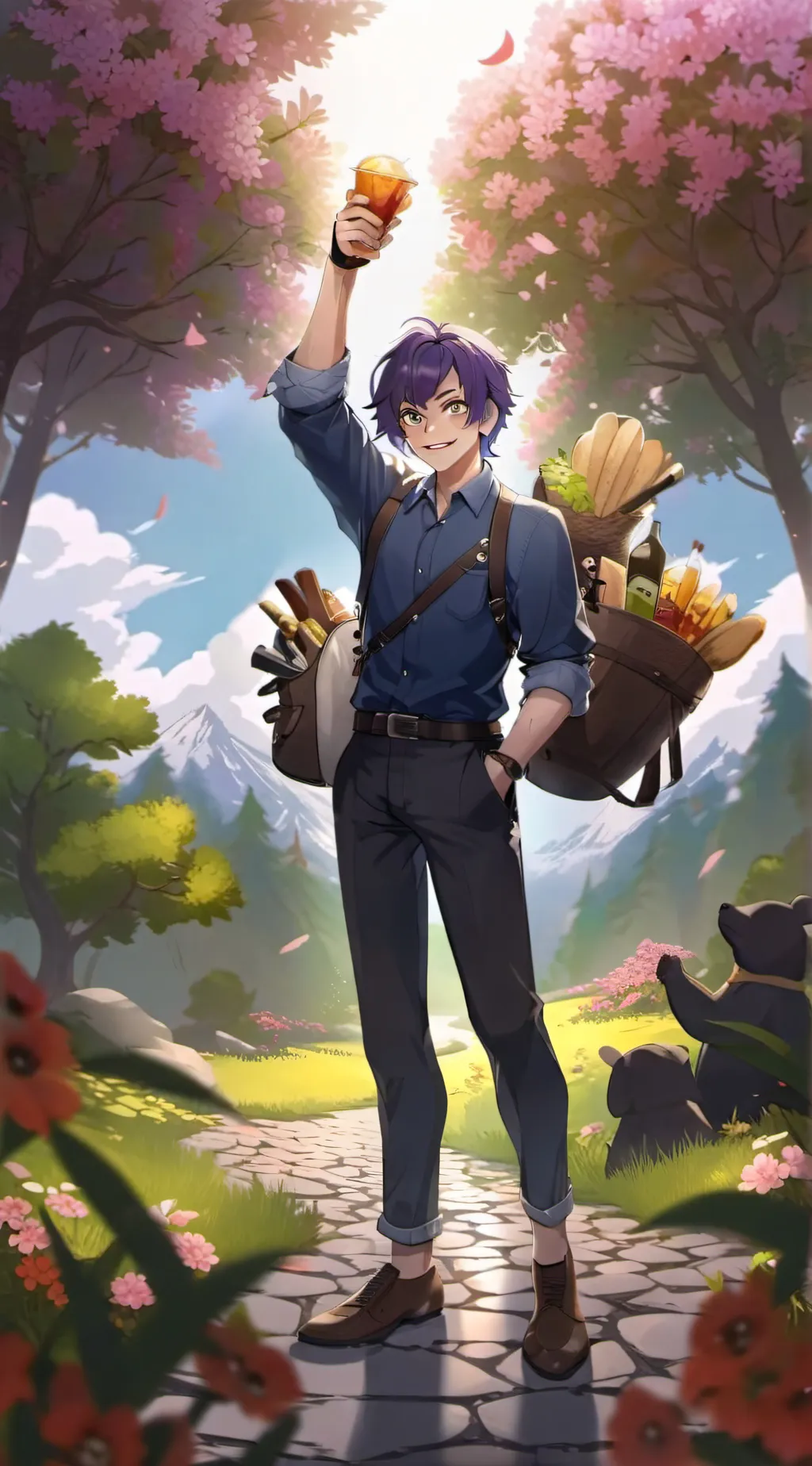 ai character: Indigo background
