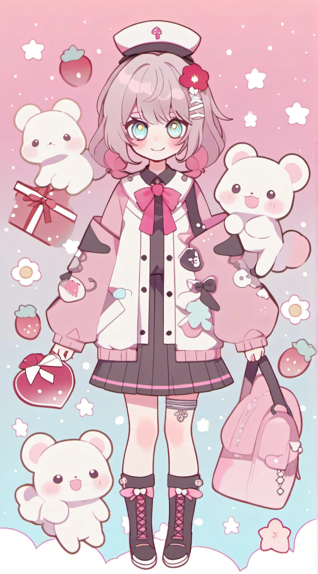 ai character: cute girl background