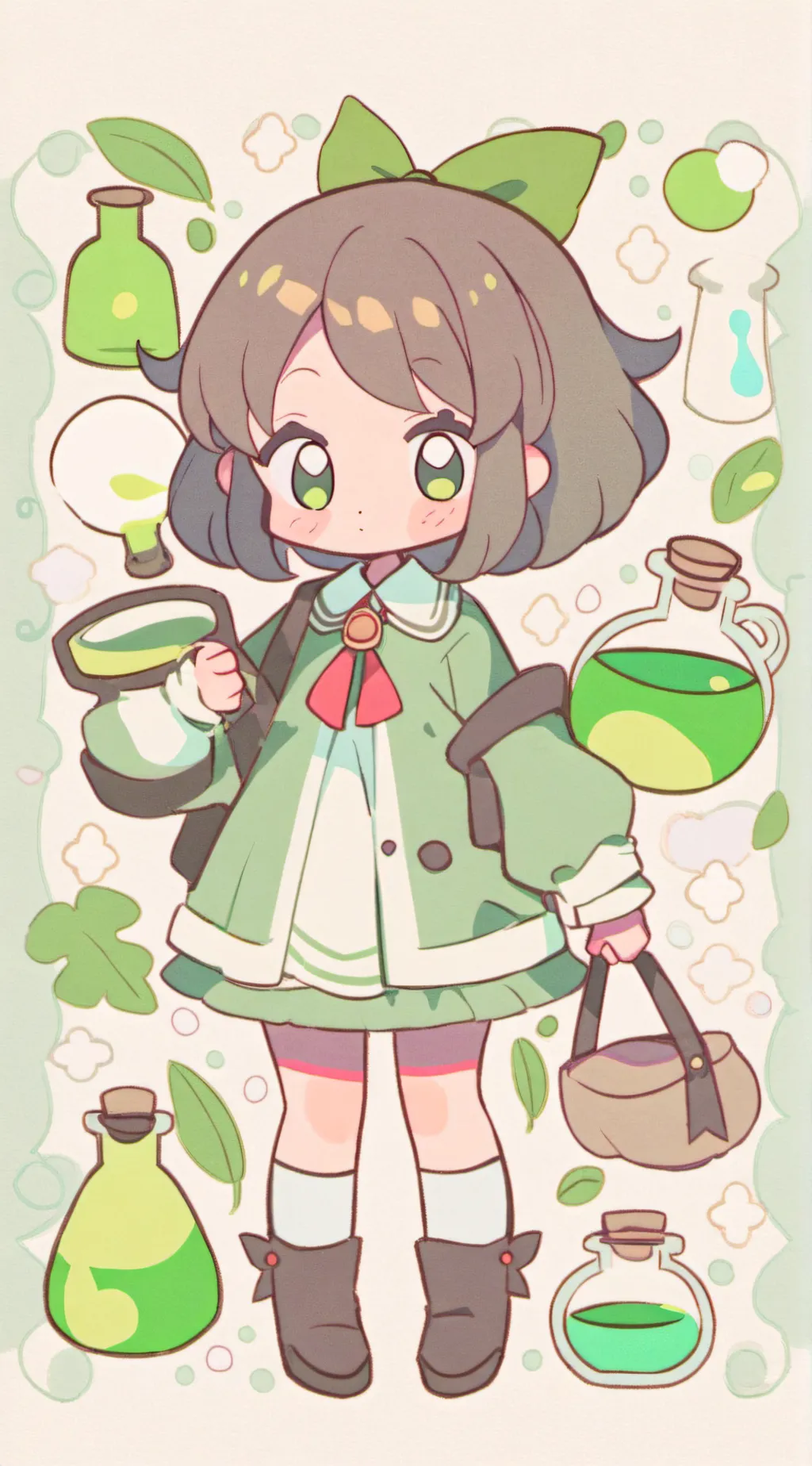 ai character: Girl potion background