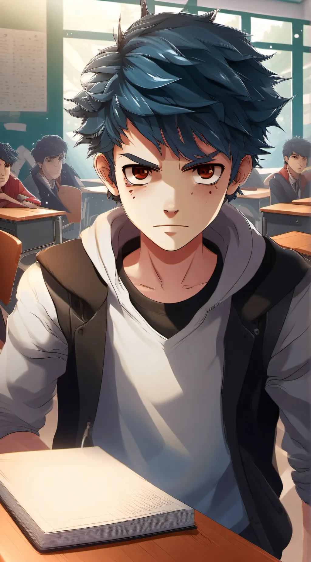 ai character: classroom background