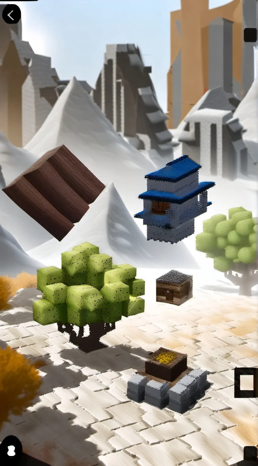 ai character: Mini block craft background