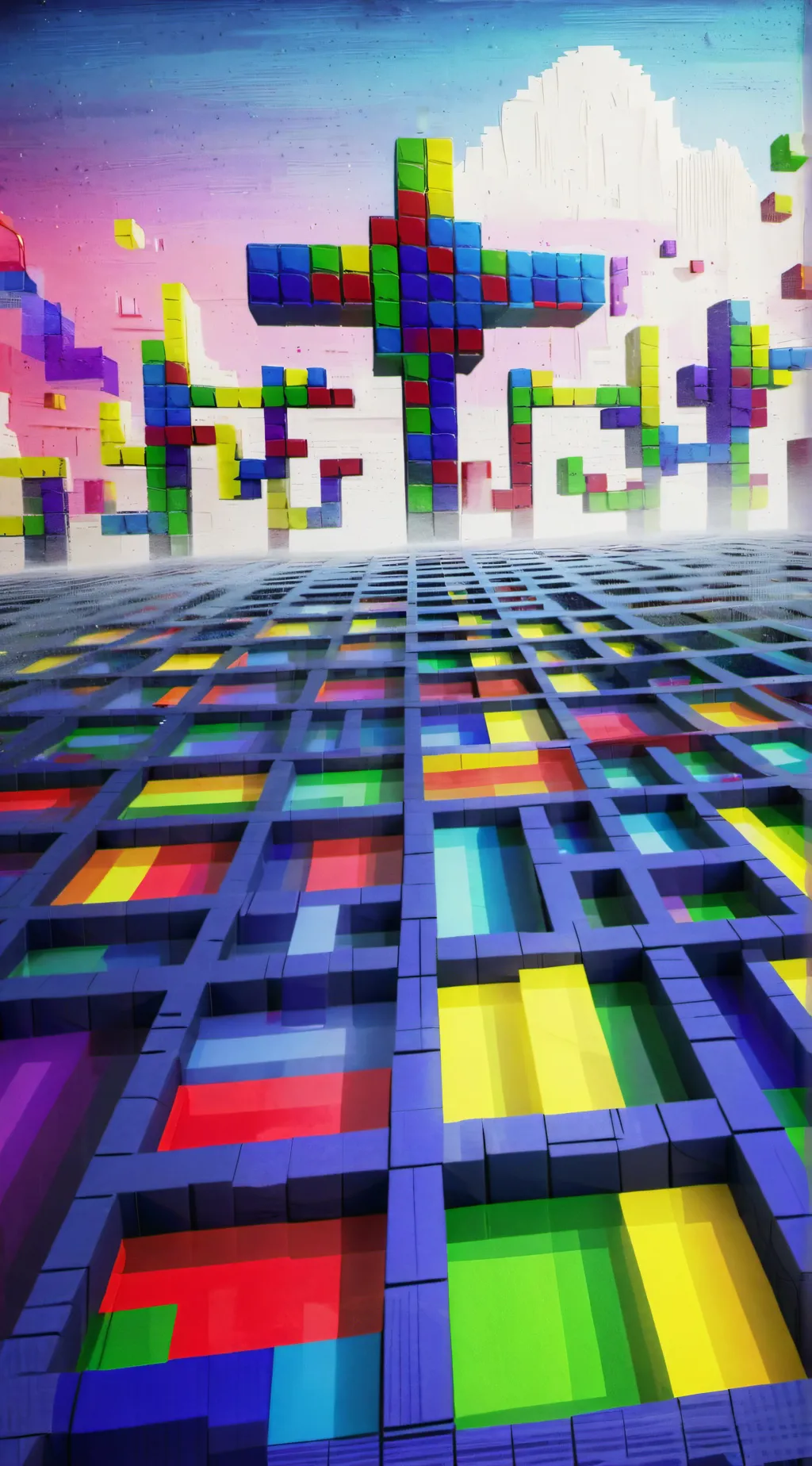 ai character: Tetris monster  background