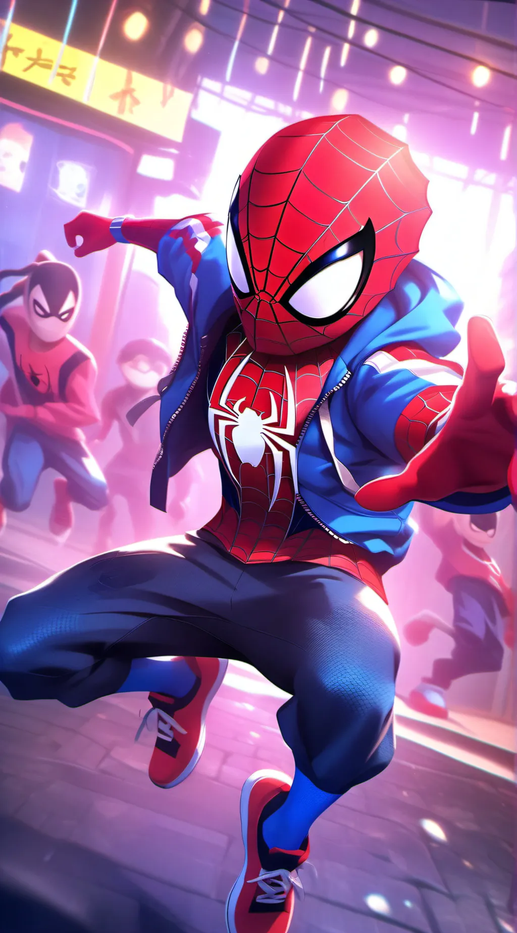 ai character: Spidey thaddy background