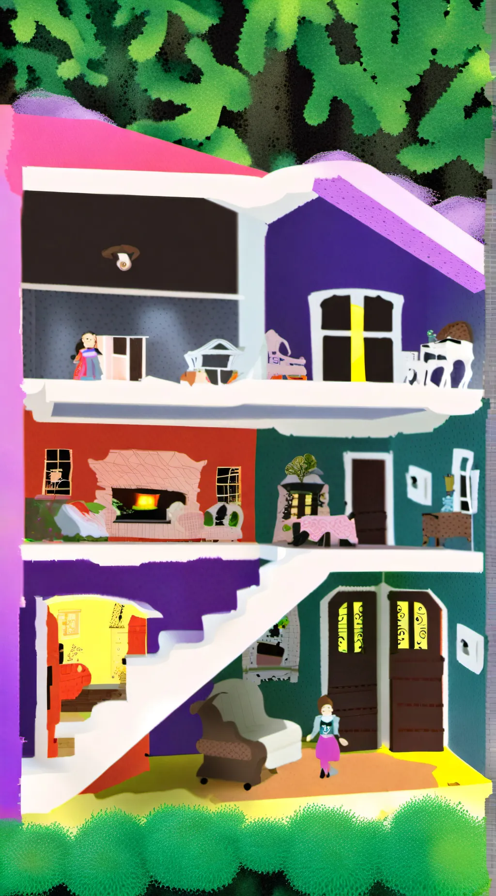 ai character: Gabby's dollhouse background