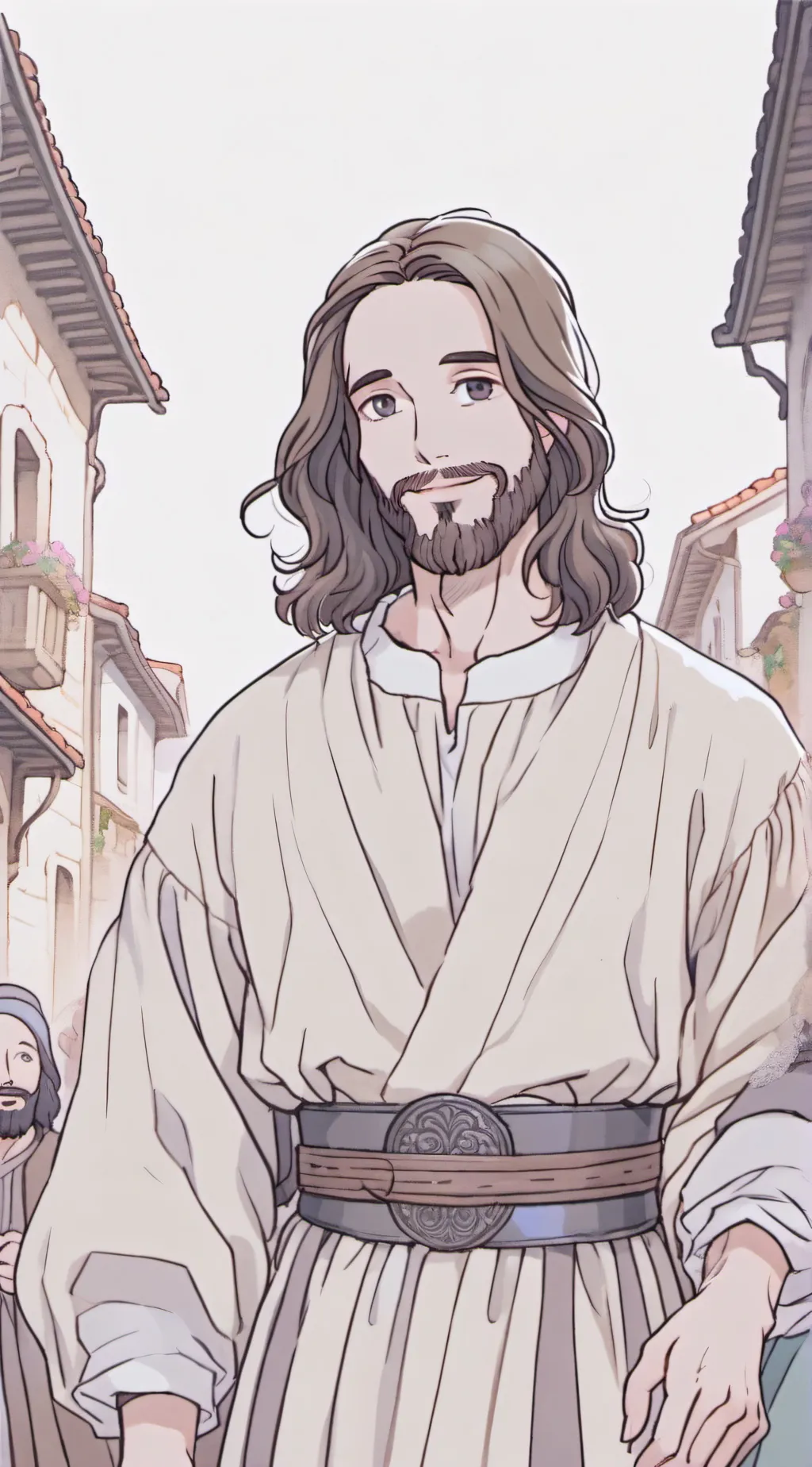 ai character: Jesus  background