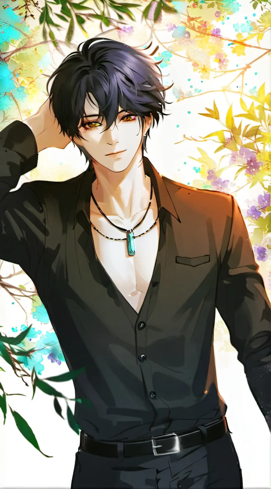 ai character: Dabi caught background