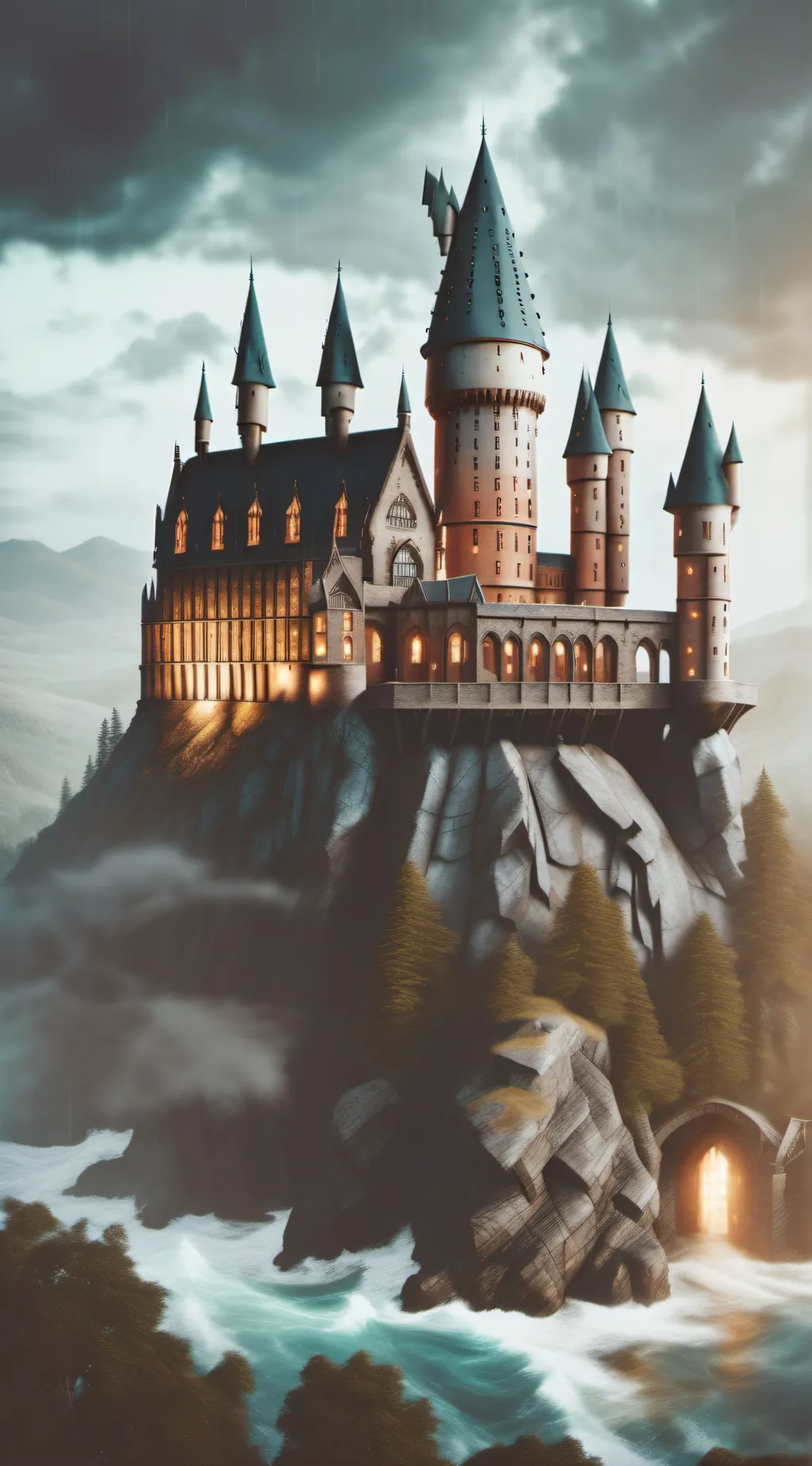 ai character: Hogwarts.... background