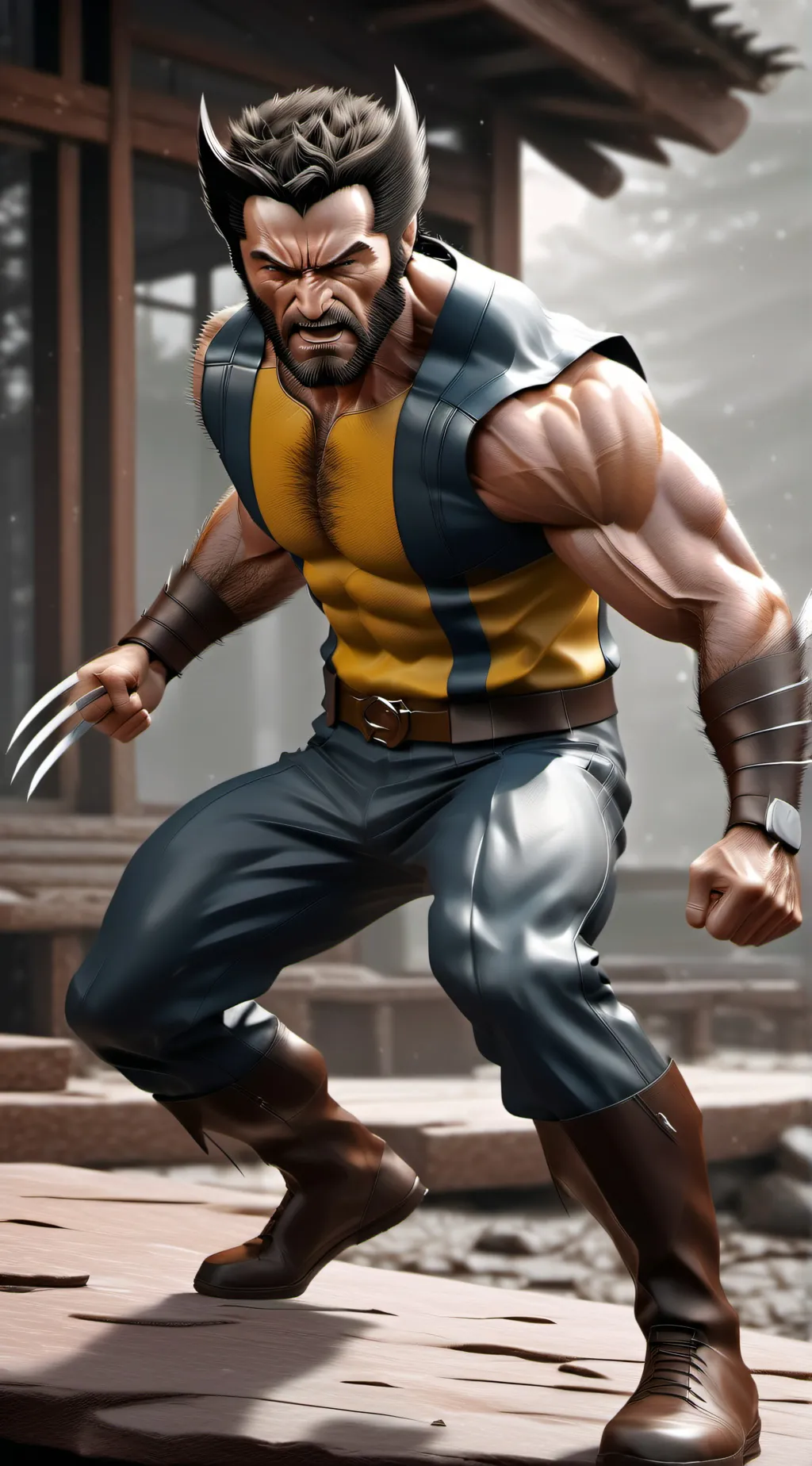 ai character: Wolverine&deadpool background