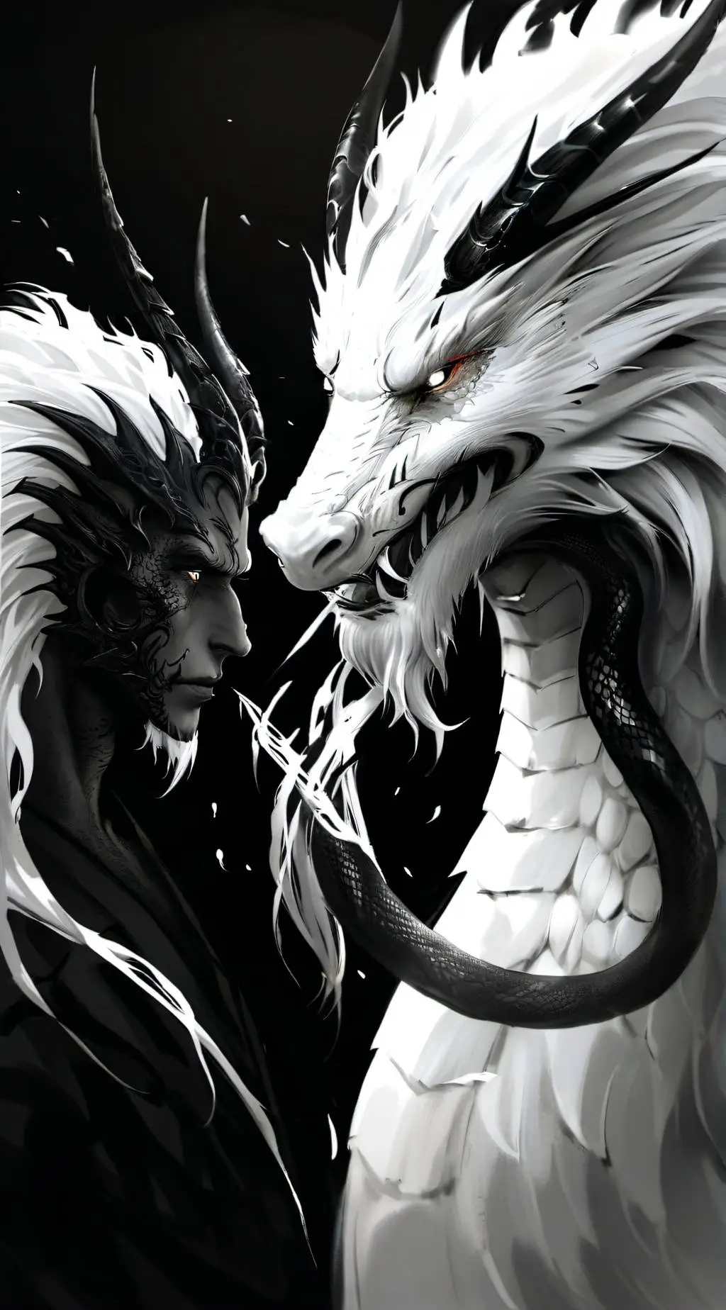 ai character: demon and dragon background