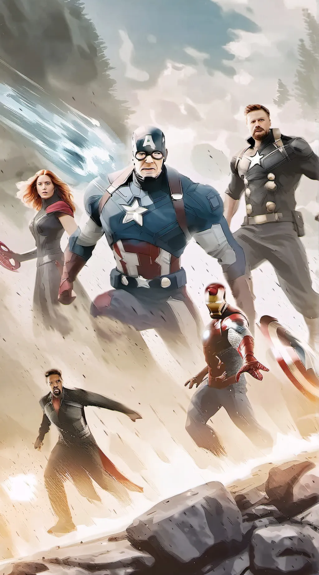 ai character: Avengers  background