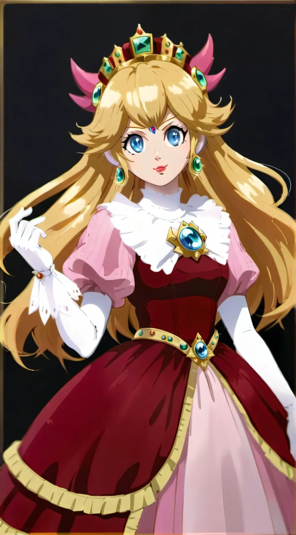 ai character: Peach background